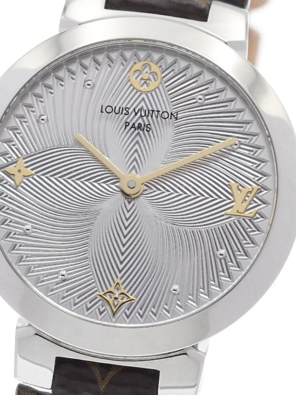 LOUIS VUITTON Tambour slim QA014 Silver Dial Quartz Ladies Watch_972938
